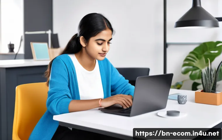 전자상거래 자격증 취득을 위한 추천 학습 자료 - A modern e-commerce online learning environment showing a young Bengali woman sitting at a sleek des...